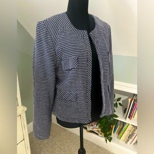 Cynthia Rowley Blue and White Blazer Jacket Size XL